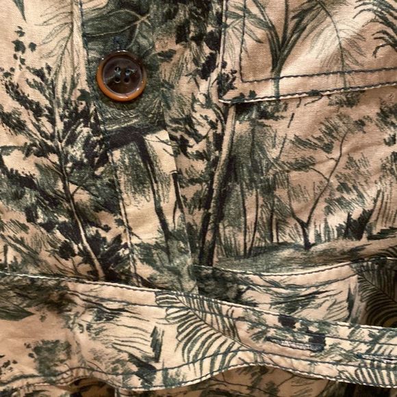 ZARA NWT WOMAN PRINTED WRAP-STYLE DRESS LINEN BLEND FLOWY GREEN - Picture 4 of 8